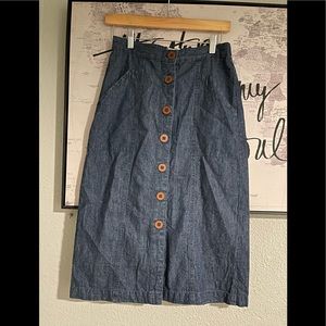 Button down Jean skirt